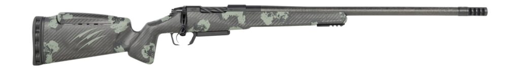 Fierce Firearms RIVSCX25CM22BF Carbon Rival XP 2.0 25 Creedmoor 3+1 22" Carbon Fiber Match Grade Barrel, Black Cerakote Stainless Steel Drilled & Tapped Receiver, Forest Camo Push Button Adj Cheek Pie