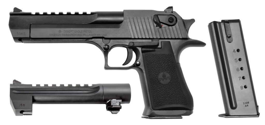 Magnum Research DE50WB6 Desert Eagle Mark XIX Conversion Combo 44 Rem Mag, 50 AE 6" 7+1, 8+1 Black Carbon Steel Frame & Slide Black Rubber Grip