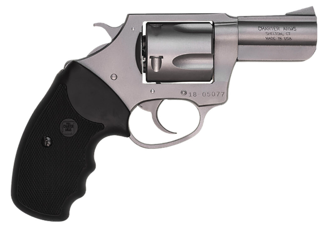 Charter Arms 74420 Bulldog Large 44 Special, 5 Shot 2.50" High Polished Stainless Steel Barrel, Cylinder & Frame w/Black Finger Grooved Rubber Grip