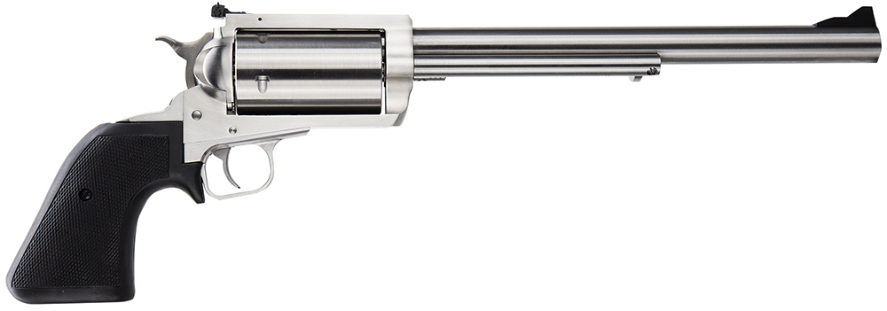 Magnum Research BFR4570 BFR Long Cylinder Large Frame 45-70 Gov 5 Shot, 10" Brushed Stainless Steel Barrel, Cylinder & Frame, Black Rubber Grip, Exposed Hammer