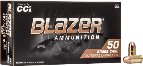 CCI BLAZER BRASS 380 ACP - 95GR FMJ 50RD 20BX/CS