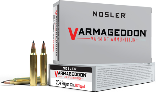 NOSLER VARMAGEDDON 204 RUGER - 32GR FBT 20RD 20BX/CS