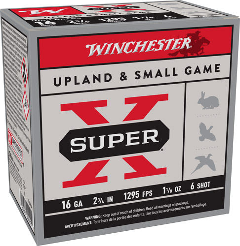 WINCHESTER SUPER-X 16GA 2.75" - 1-1/8OZ #6 1295FPS 25RD 10BX/C