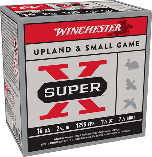 WINCHESTER SUPER-X 16GA 2.75" - 1-1/8OZ #7.5 25RD 10BX/CS