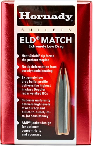 HORNADY BULLETS 6.5MM .264 - 120GR ELD-MATCH 100CT 25BX/CS