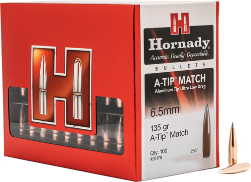 HORNADY BULLETS 6.5MM .264 - 135GR A-TIP 100RD 10BX/CS