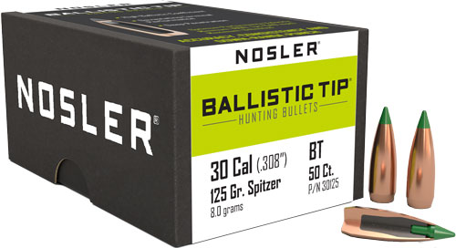 NOSLER BULLETS 30 CAL .308 - 125GR BALLISTIC TIP 50CT
