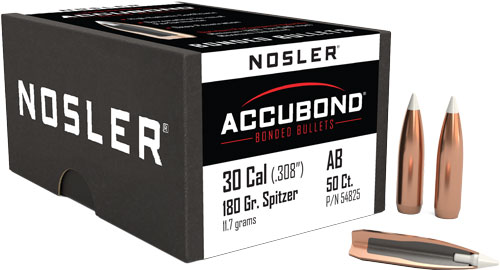 NOSLER BULLETS 30 CAL .308 - 180GR ACCUBOND 50CT
